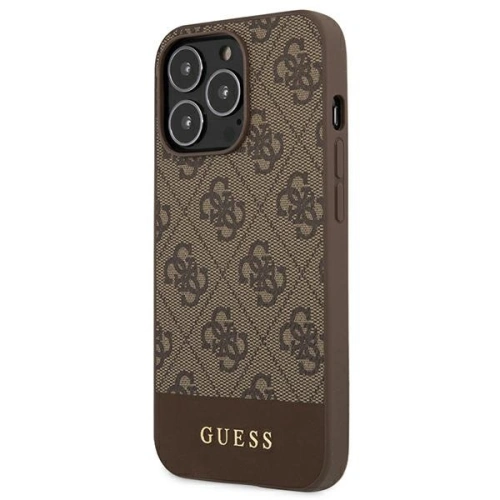 Buy Guess GUHCP13LG4GLBR Apple iPhone 13 Pro brown hard case 4G Stripe Collection - GUE1530BR - {ean13} - Home Screen Store Europe