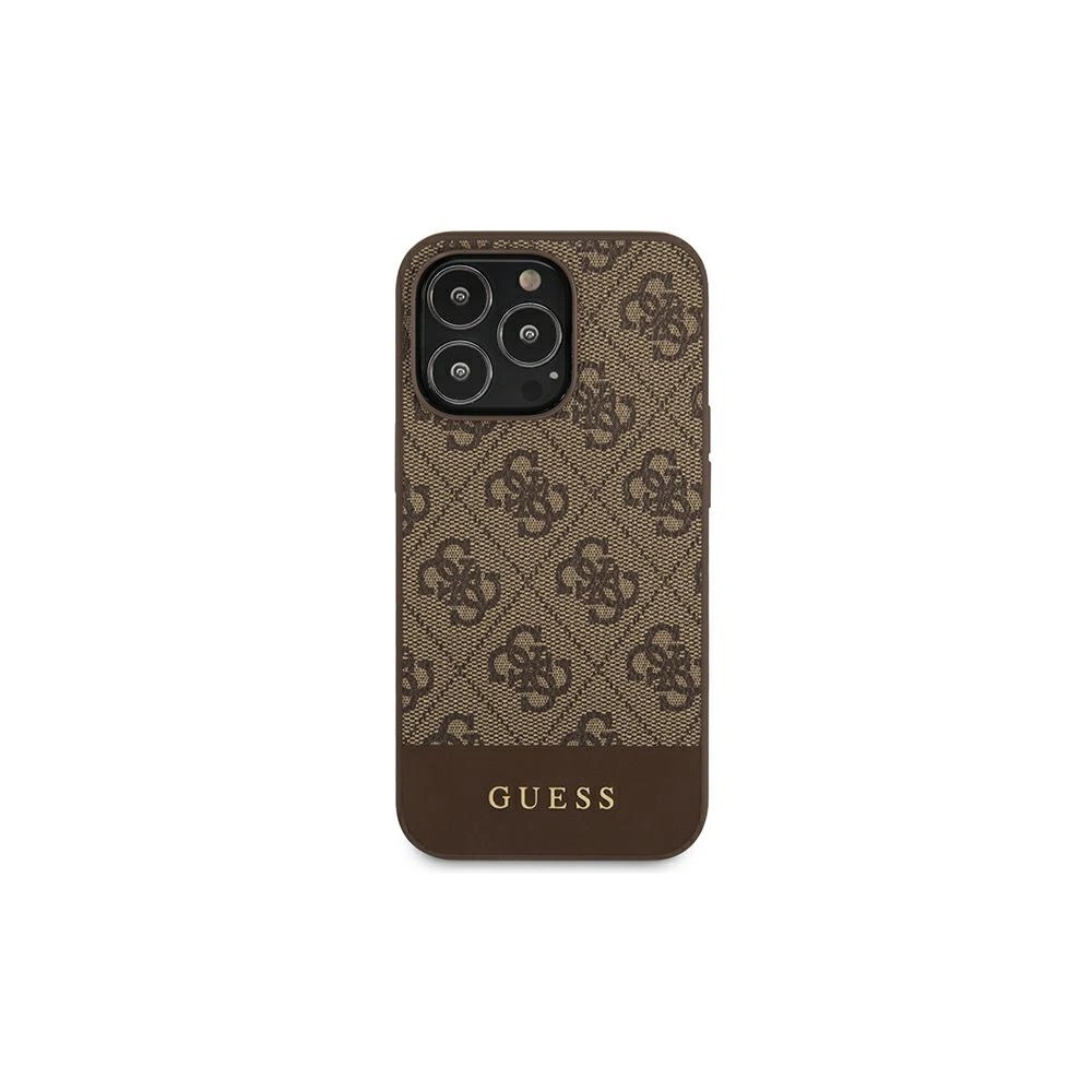 Etui Guess GUHCP13LG4GLBR Apple iPhone 13 Pro brązowy/brown hard case 4G Stripe Collection