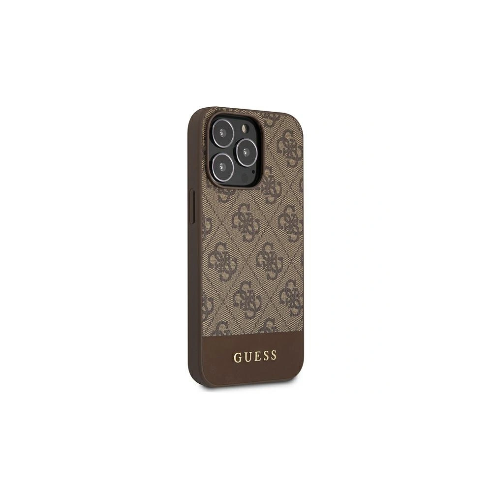 Etui Guess GUHCP13LG4GLBR Apple iPhone 13 Pro brązowy/brown hard case 4G Stripe Collection