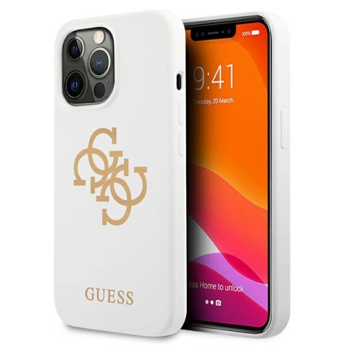 Kup Etui Guess GUHCP13LLS4GGWH Apple iPhone 13 Pro alb/white hard case Silicone 4G Logo - GUE1533WHT - {ean13} - Sklep Home Screen