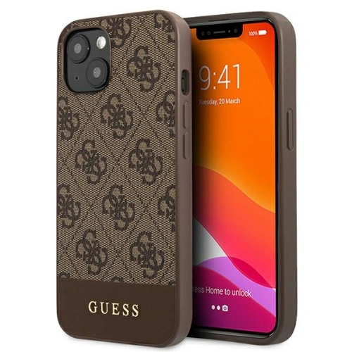Kup Etui Guess GUHCP13MG4GLBR Apple iPhone 13 hnědý/brown tvrdý obal 4G Stripe Collection - GUE1535BR - {ean13} - Sklep Home Screen