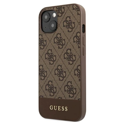 Buy Guess GUHCP13MG4GLBR Apple iPhone 13 brown hard case 4G Stripe Collection - GUE1535BR - {ean13} - Home Screen Store Europe