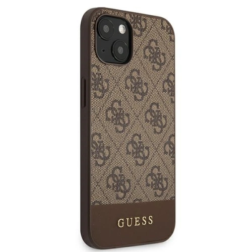 Buy Guess GUHCP13MG4GLBR Apple iPhone 13 brown hard case 4G Stripe Collection - GUE1535BR - {ean13} - Home Screen Store Europe