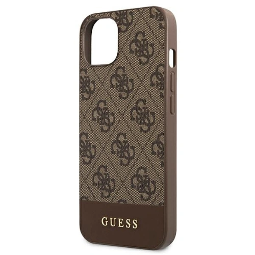 Buy Guess GUHCP13MG4GLBR Apple iPhone 13 brown hard case 4G Stripe Collection - GUE1535BR - {ean13} - Home Screen Store Europe