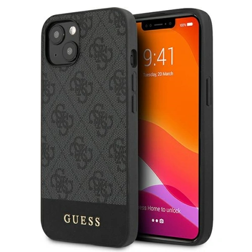 Kup Etui Guess GUHCP13MG4GLGR Apple iPhone 13 gri/grey hardcase 4G Stripe Collection - GUE1536GRY - {ean13} - Sklep Home Screen