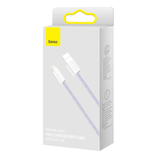 Kup Kabel USB do Lightning Baseus Dynamic, 2.4A, 2m (Fioletowy) - BSU3001PRP - {ean13} - Sklep Home Screen