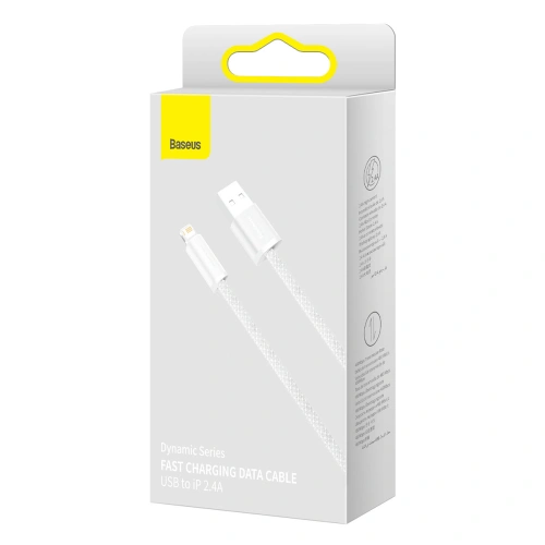 Kup Cablul USB la Lightning Baseus Dynamic, 2.4A, 1m (alb) - BSU3009WHT - {ean13} - Sklep Home Screen