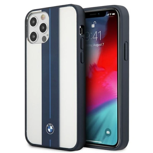 Buy BMW BMHCP12MPCUMRSTNA Apple iPhone 12/12 Pro transparent hardcase Middle Stripe Navy - BMW261CL - {ean13} - Home Screen Store Europe
