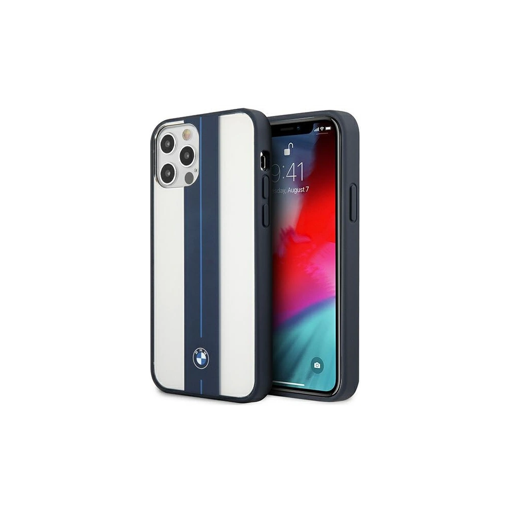 Etui BMW BMHCP12MPCUMRSTNA Apple iPhone 12/12 Pro transparent hardcase Middle Stripe Navy