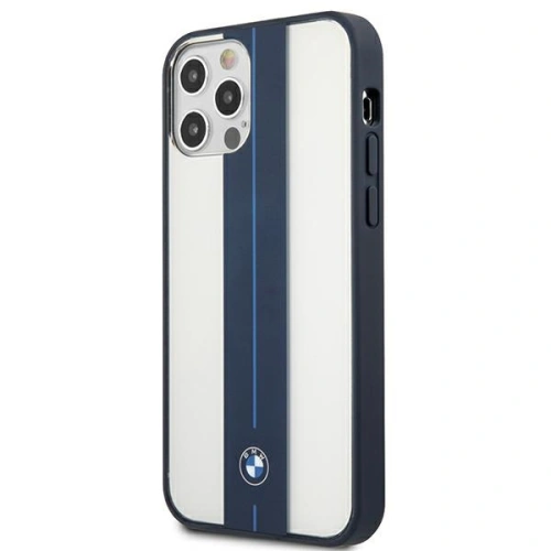 Kup Etui BMW BMHCP12MPCUMRSTNA Apple iPhone 12/12 Pro transparent hardcase Middle Stripe Navy - BMW261CL - {ean13} - Sklep Home Screen