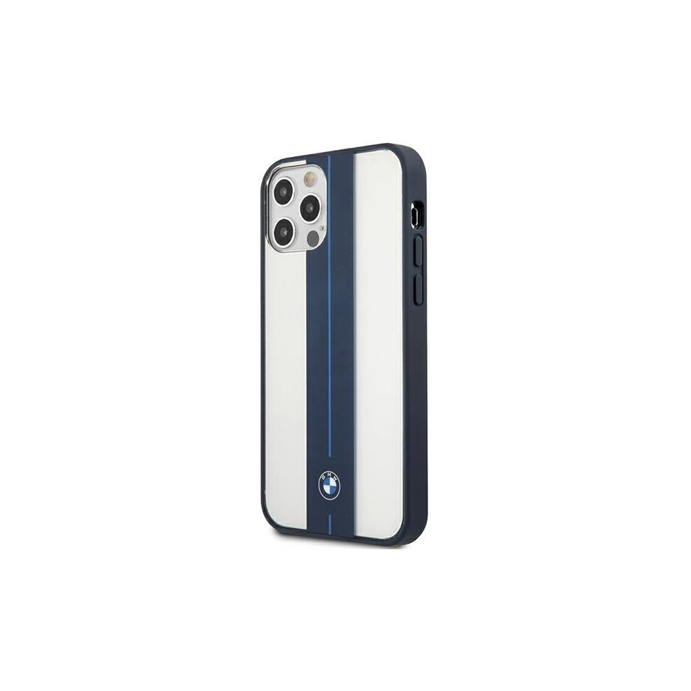 Etui BMW BMHCP12MPCUMRSTNA Apple iPhone 12/12 Pro transparent hardcase Middle Stripe Navy