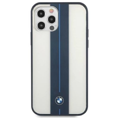Kup Etui BMW BMHCP12MPCUMRSTNA Apple iPhone 12/12 Pro transparent hardcase Middle Stripe Navy - BMW261CL - {ean13} - Sklep Home Screen