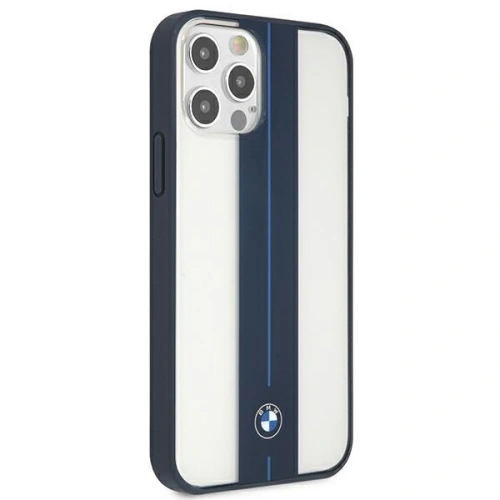 Kup Etui BMW BMHCP12MPCUMRSTNA Apple iPhone 12/12 Pro transparent hardcase Middle Stripe Navy - BMW261CL - {ean13} - Sklep Home Screen