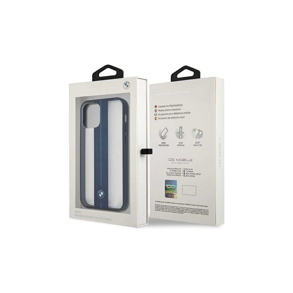 Etui BMW BMHCP12MPCUMRSTNA Apple iPhone 12/12 Pro transparent hardcase Middle Stripe Navy
