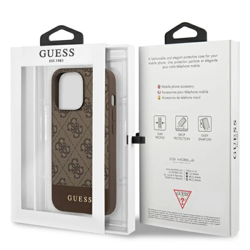 Kup Etui Guess GUHCP13XG4GLBR Apple iPhone 13 Pro Max brązowy/brown hard case 4G Stripe Collection - GUE1543BR - {ean13} - Sklep Home Screen