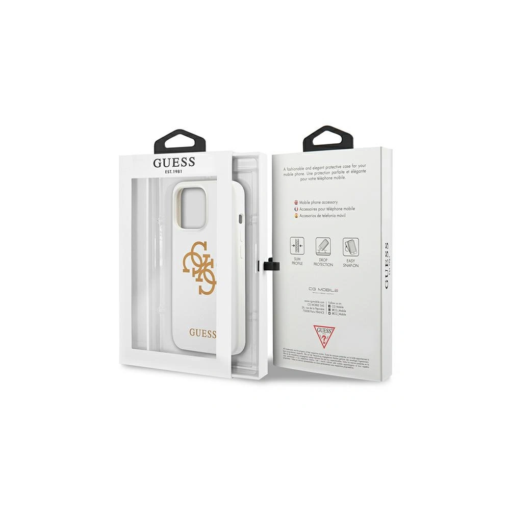 Etui Guess GUHCP13XLS4GGWH Apple iPhone 13 Pro Max biały/white hard case Silicone 4G Logo