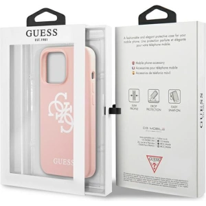 Etui Guess GUHCP13XLS4GWPI Apple iPhone 13 Pro Max różowy/pink hard case Silicone 4G Logo