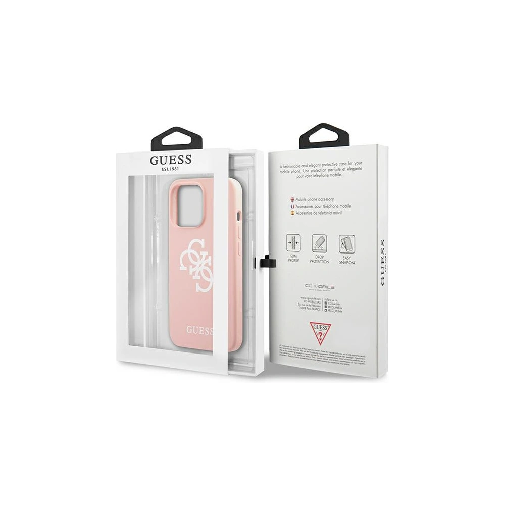 Etui Guess GUHCP13XLS4GWPI Apple iPhone 13 Pro Max różowy/pink hard case Silicone 4G Logo
