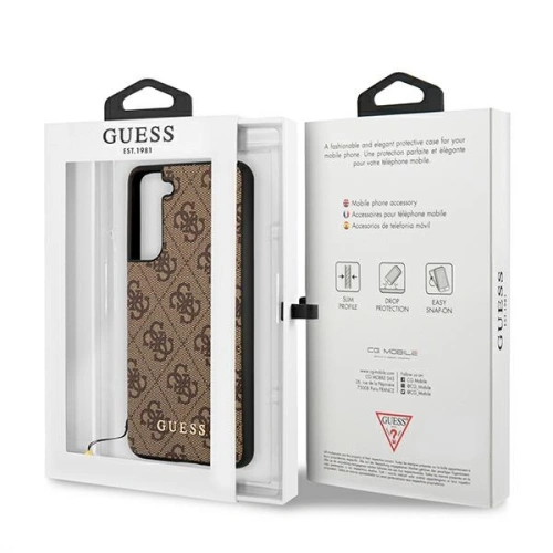 Kup Etui Guess GUHCS21FEGF4GBR Samsung Galaxy S21 FE brązowy/brown hard case 4G Charms Collection - GUE1549BR - {ean13} - Sklep Home Screen