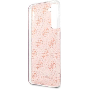 Kup Etui Guess GUHCS21FEPCU4GLPI Samsung Galaxy S21 FE różowy/pink hard case 4G Glitter - GUE1550PNK - {ean13} - Sklep Home Screen