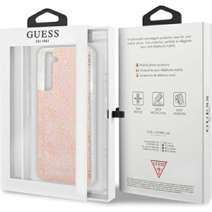 Kup Etui Guess GUHCS21FEPCU4GLPI Samsung Galaxy S21 FE różowy/pink hard case 4G Glitter - GUE1550PNK - {ean13} - Sklep Home Screen