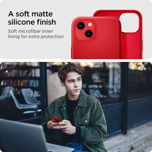 Kup Etui Spigen Silicone Fit Apple iPhone 13 Piros - SPN2044RED - {ean13} - Sklep Home Screen