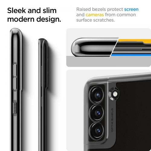 Kup Etui Spigen Optik Crystal Samsung Galaxy S21 FE Chrome Grey - SPN2059GRY - {ean13} - Sklep Home Screen