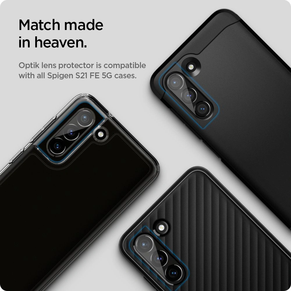 Szkło hartowane na aparat Spigen Optik Camera Lens Samsung Galaxy S21 FE Black [2 PACK]