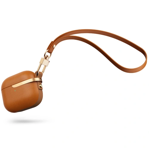 Buy Moshi Pebbo Luxe Case Apple AirPods 3 with Detachable Wrist Strap - Caramel Brown - MOSH209BR - {ean13} - Home Screen Store Europe