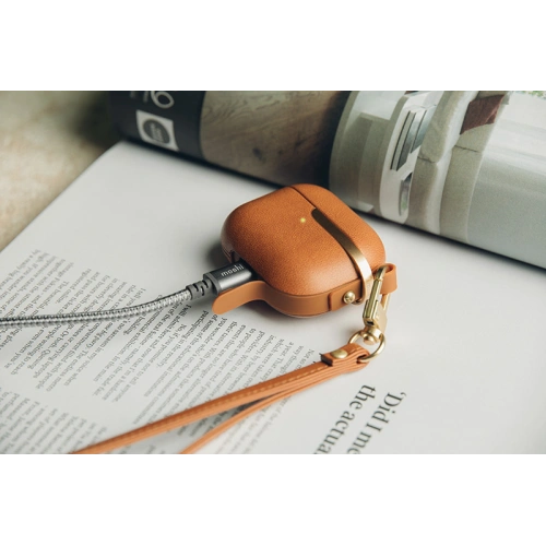 Kup Etui Moshi Pebbo Luxe Apple AirPods 3 z odpinanym paskiem na rękę (Caramel Brown) - MOSH209BR - {ean13} - Sklep Home Screen