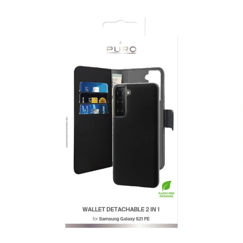Kup Etui PURO Wallet Detachable 2w1 Samsung Galaxy S21 FE (czarny) - PUR528BLK - {ean13} - Sklep Home Screen