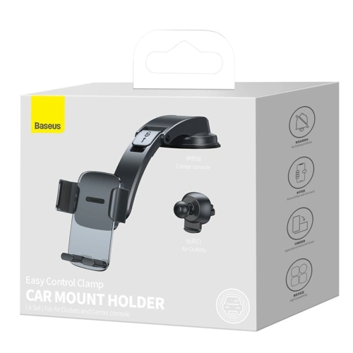 Buy Baseus Easy Control Clamp car mount air vent / cockpit (black) - BSU3019BLK - {ean13} - Home Screen Store Europe
