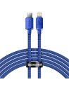 Cablul USB-C la Lightning Baseus Crystal, 20W, PD, 2m (albastru)
