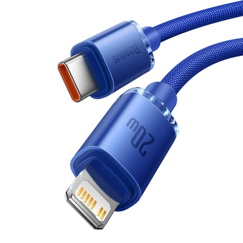 Kup Cablul USB-C la Lightning Baseus Crystal, 20W, PD, 2m (albastru) - BSU3021BLU - {ean13} - Sklep Home Screen