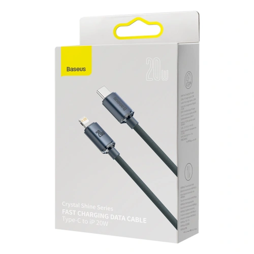 Kup Baseus USB-C zu Lightning Kabel Crystal, 20W, PD, 2m (schwarz) - BSU3022BLK - {ean13} - Sklep Home Screen