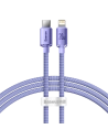 Kabel USB-C do Lightning Baseus Crystal, 20W, PD, 1.2m (fialový)