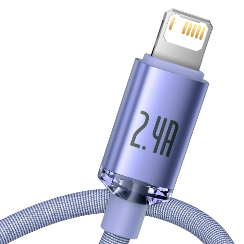 Kup Kabel USB do Lightning Baseus Crystal, 2.4A, 2m (fioletowy) - BSU3024PRP - {ean13} - Sklep Home Screen