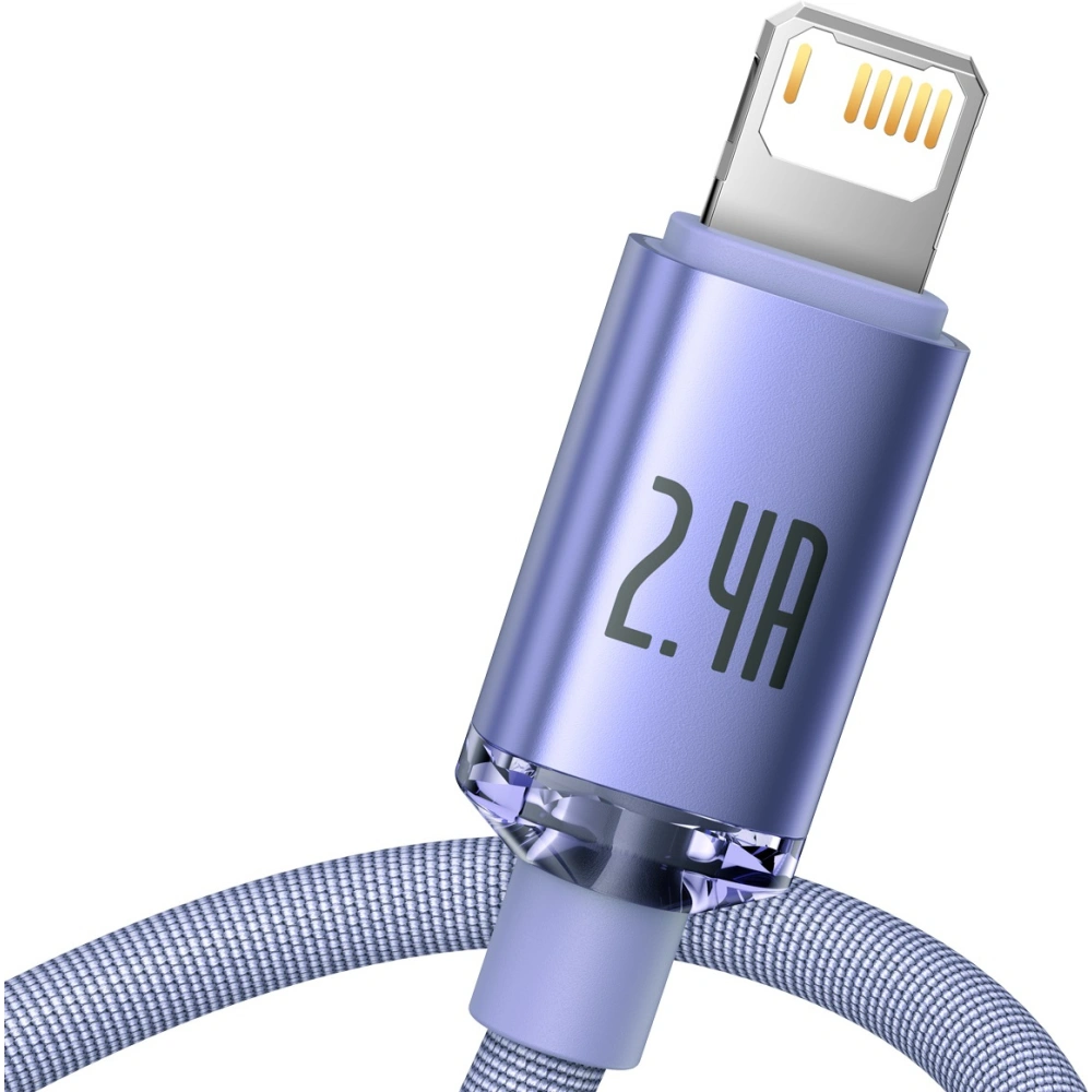 Kabel USB do Lightning Baseus Crystal, 2.4A, 2m (fioletowy)