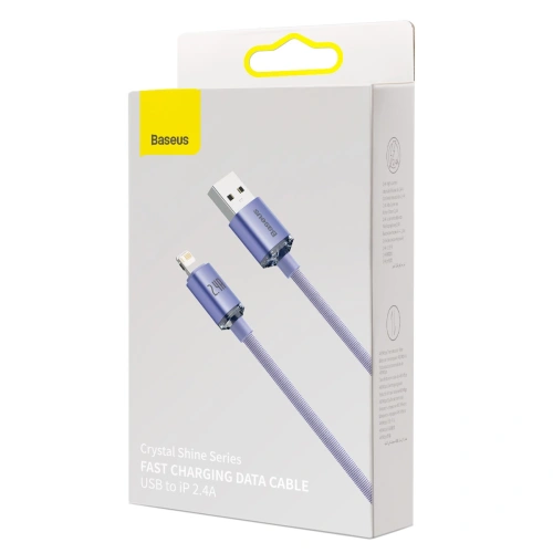 Kup Cablul USB la Lightning Baseus Crystal, 2.4A, 2m (mov) - BSU3024PRP - {ean13} - Sklep Home Screen