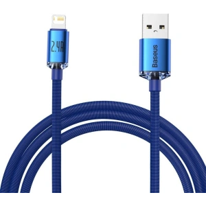 Kabel USB do Lightning Baseus Crystal, 2.4A, 2m (niebieski)