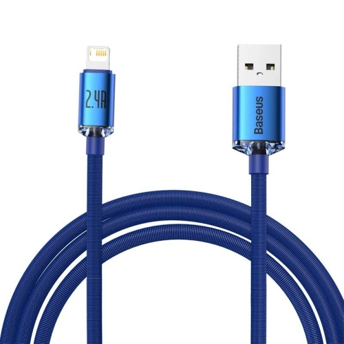 Kup Cablul USB la Lightning Baseus Crystal, 2.4A, 2m (albastru) - BSU3025BLU - {ean13} - Sklep Home Screen