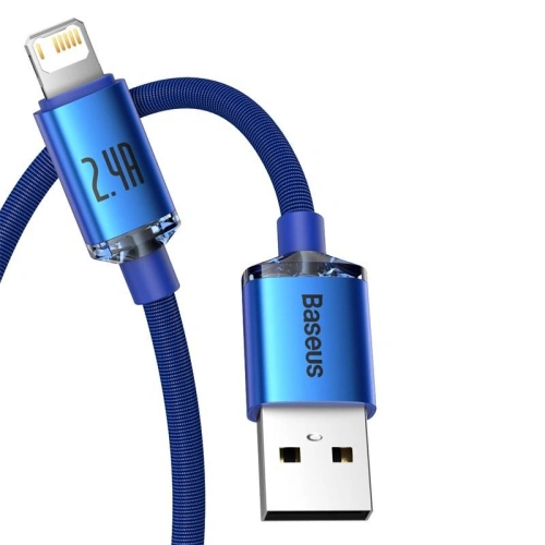 Kup Cablul USB la Lightning Baseus Crystal, 2.4A, 2m (albastru) - BSU3025BLU - {ean13} - Sklep Home Screen