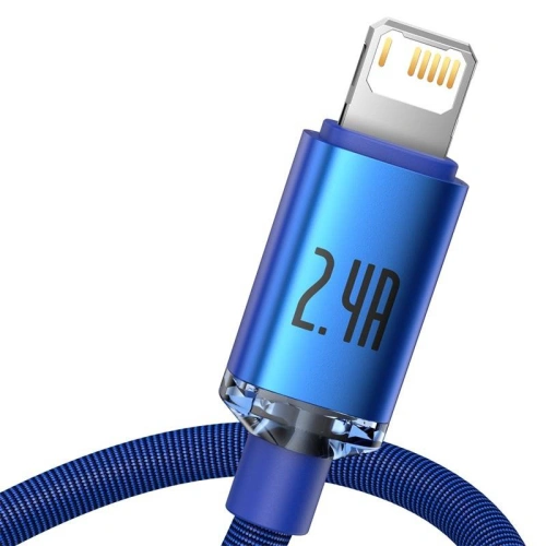 Kup Baseus USB-zu-Lightning-Kabel Crystal, 2.4A, 2m (blau) - BSU3025BLU - {ean13} - Sklep Home Screen