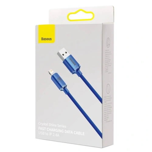 Kup Cablul USB la Lightning Baseus Crystal, 2.4A, 2m (albastru) - BSU3025BLU - {ean13} - Sklep Home Screen