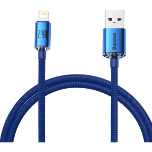 Baseus 1.2m USB-zu-Lightning-Kabel Crystal, 2,4A, (blau)