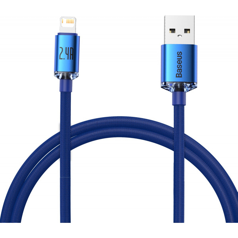 Kabel USB do Lightning Baseus Crystal, 2.4A, 1.2m (niebieski)