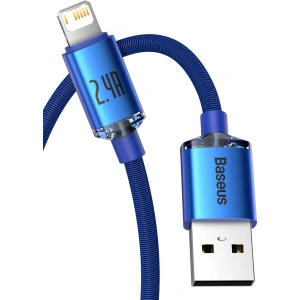 Baseus 1.2m USB-zu-Lightning-Kabel Crystal, 2,4A, (blau)