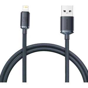 Kabel USB do Lightning Baseus Crystal, 2.4A, 1.2m (czarny)