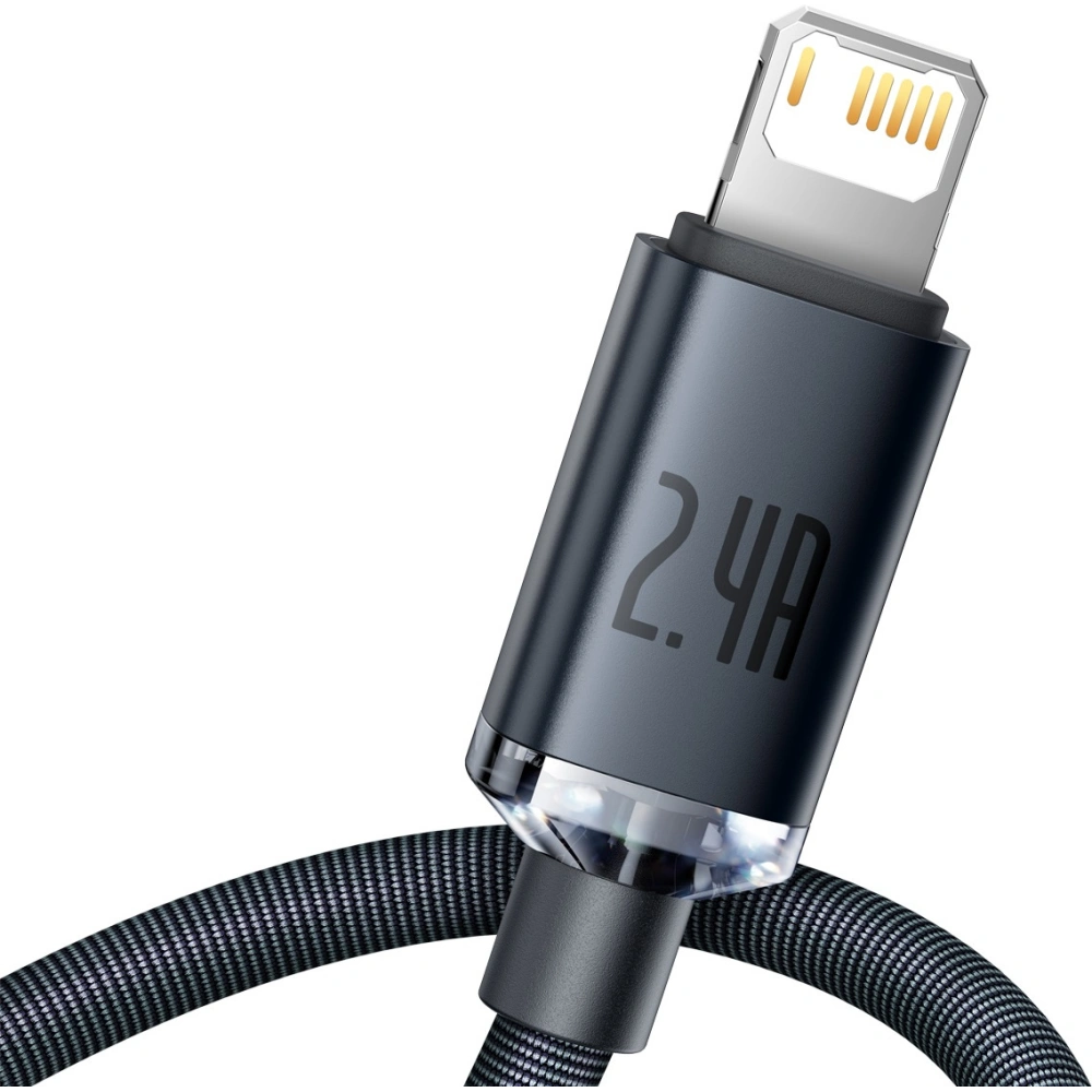 Kabel USB do Lightning Baseus Crystal, 2.4A, 1.2m (czarny)