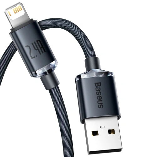 Kup USB kábel Lightning-hoz Baseus Crystal, 2.4A, 1.2m (fekete) - BSU3029BLK - {ean13} - Sklep Home Screen